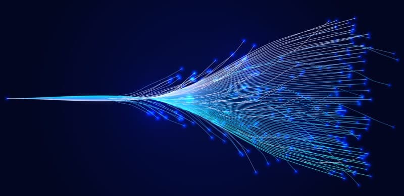 Abstract data streams illustrating semantic candidate generation in a hybrid search architecture.